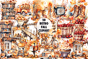 20 Retro Fall Clipart PNG Bundle, a Seasonal Illustration by ClipArtTime (Thumbnail 1 of 3)