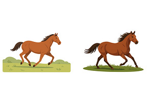 Horses running freely in a green, a Nature Photo by ZinetroN