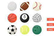 Sports Balls Clipart Set, a Sport Illustration by Milota (Thumbnail 1 of 3)