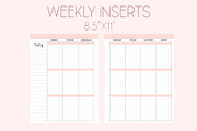 Weekly Planner Inserts 8.5x11 Pink, a Stationery Template by EasyLifePlanners (Thumbnail 1 of 3)