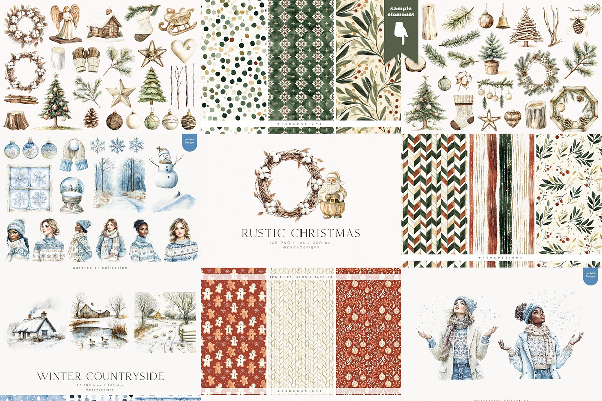 Winter & Christmas Mega Bundle 2000+, a Seasonal Illustration by PeDe Designs (Photo 11 of 18)