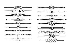 Vintage divider decor borders, a Decorative Illustration by Vector Tradition