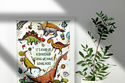 Birthday dinosaurs clipart, an Animal Illustration by ArtSpotVeronika (Thumbnail 9 of 11)