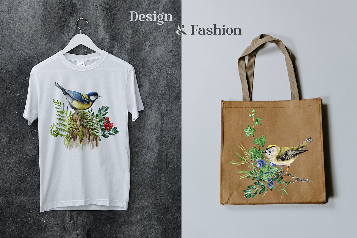 Forest Birds Watercolor Set, an Animal Illustration by AnitaPol (Photo 14 of 26)