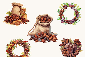 Watercolor Sacred Cocoa Clipart