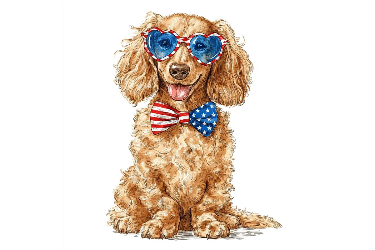 Prompt Patriotic DOG Clipart, a Decorative Illustration by Creative design (Photo 5 of 7)