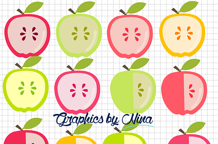 Cute Apple Clipart - Teacher Clipart