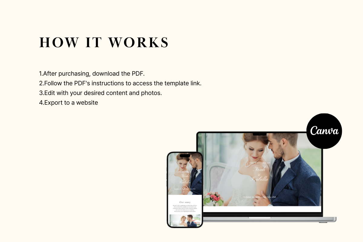 Sage Green Wedding Website Canva, a Landing Page Template by batang (Photo 4 of 4)