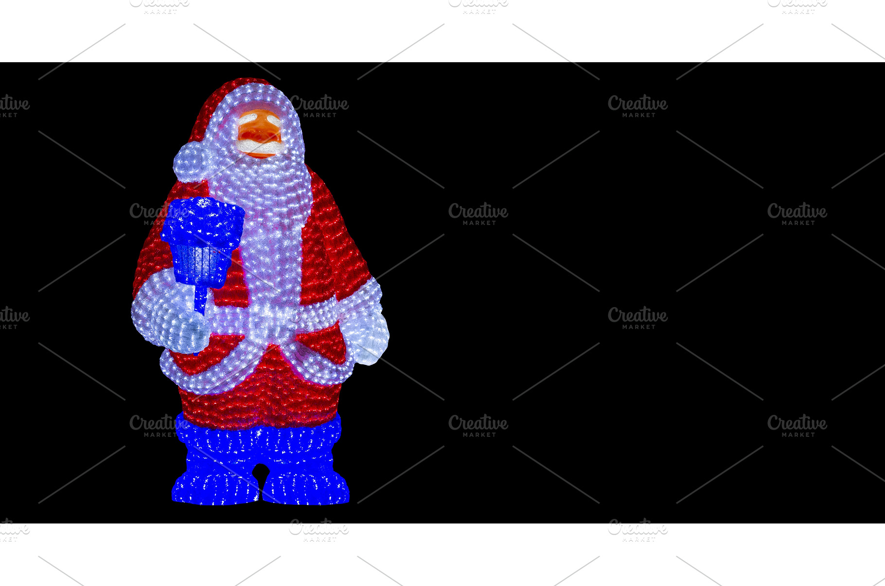 LED Santa Claus light decoration, a Holiday Photo by Pakosta