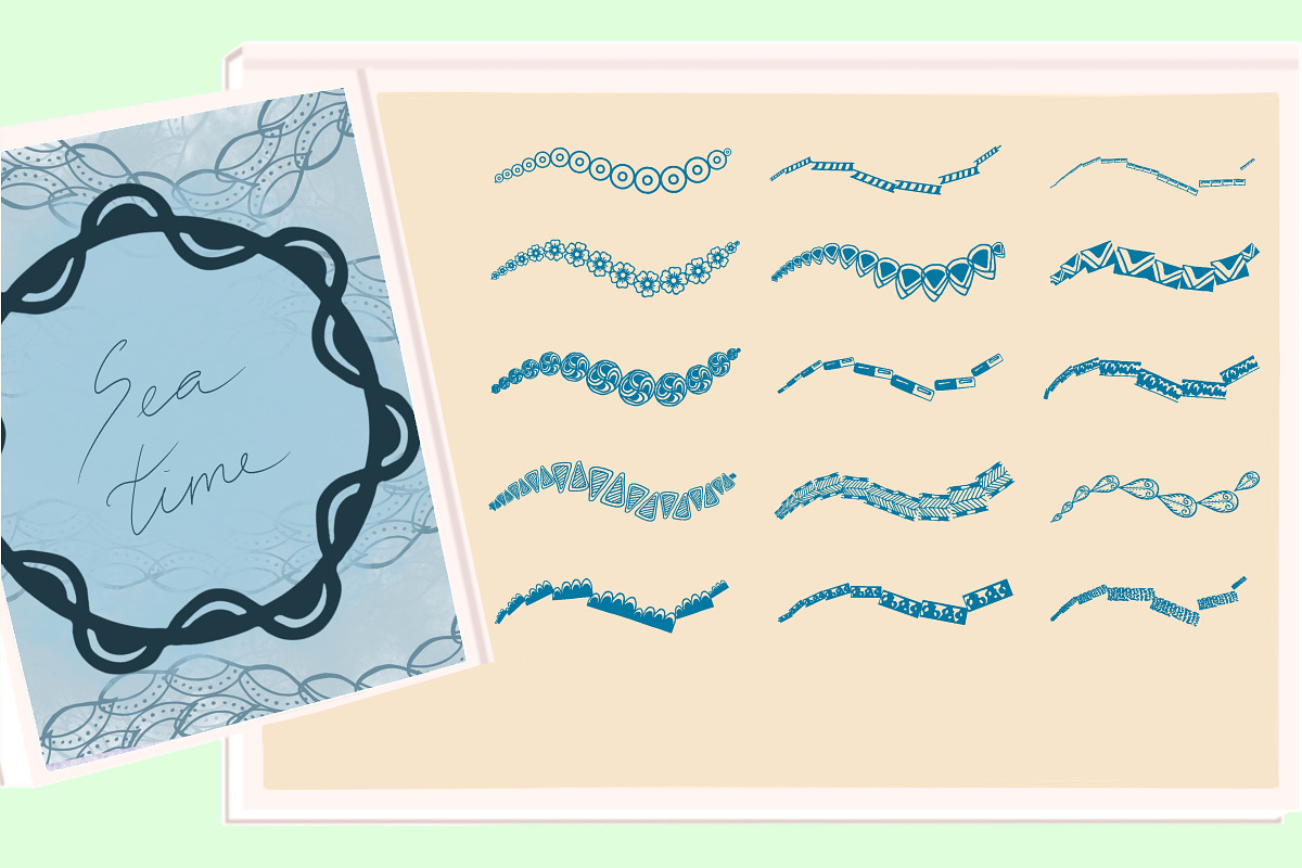 Boho brushes set with stamps, a Brush Add-On by Big Bundles Shop (Photo 4 of 32)