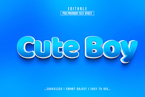 Cute Boy 3D Editable Text Effect, a Layer Style Add-On by Md Jahidul99