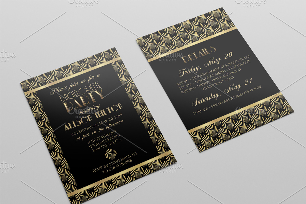 Art deco Bachelorette Party Weekend, an Invitation Template by annago (Photo 1 of 3)