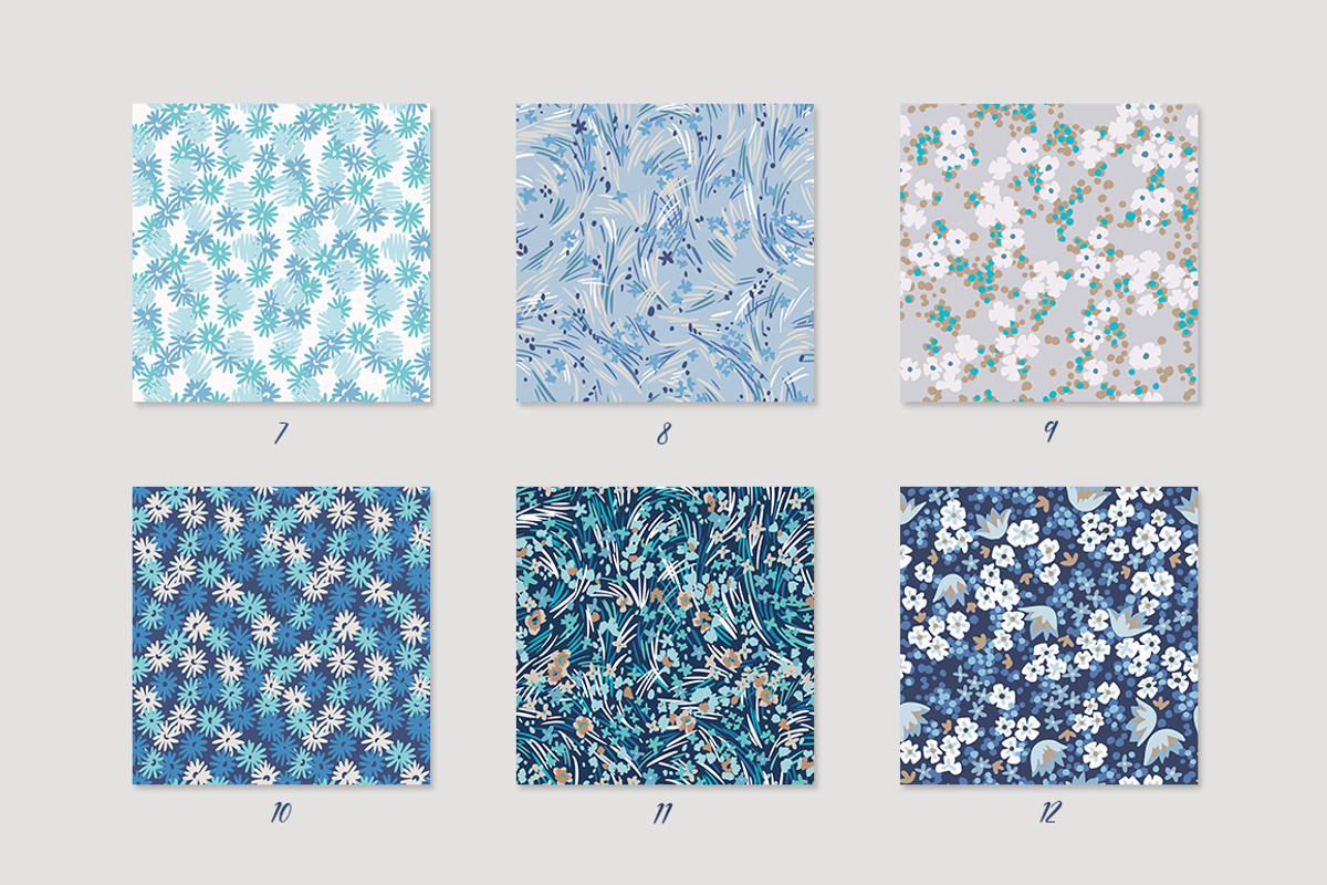 Meadow flowers Patterns Set, a Pattern Graphic by GALAKAM (Photo 4 of 11)