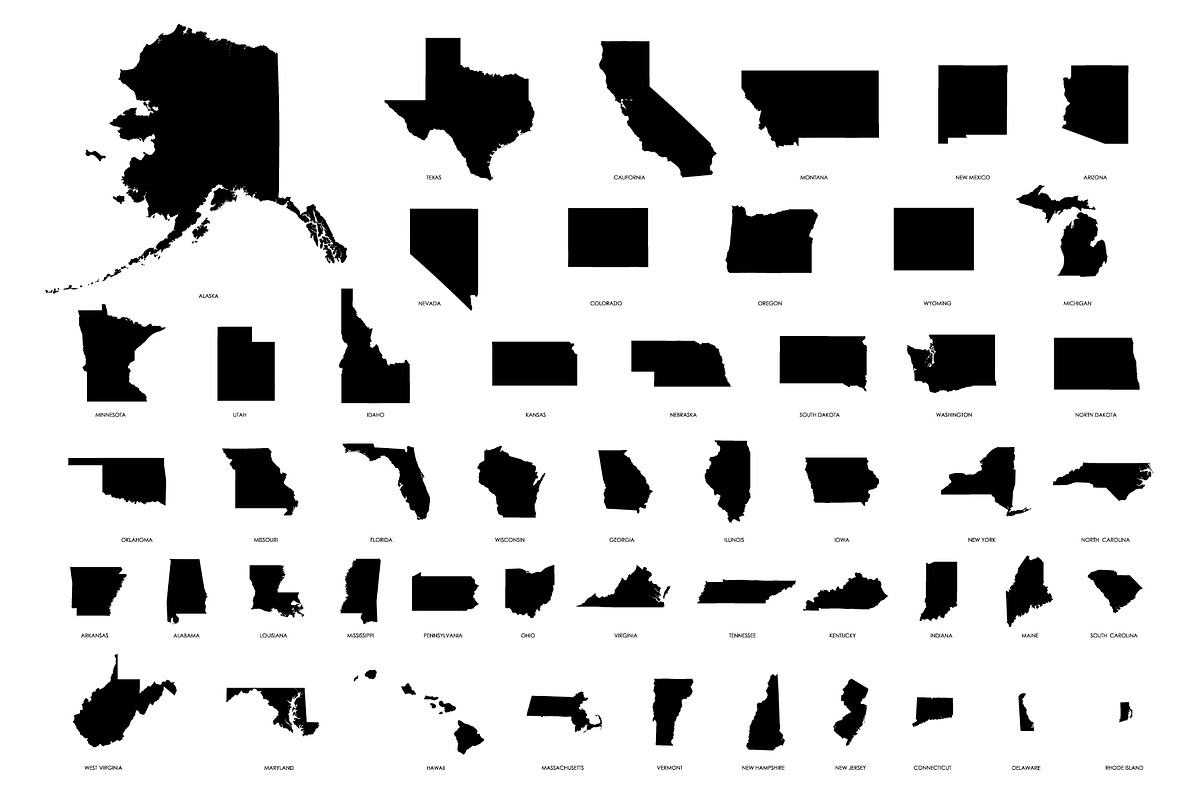Detailed Vector US States, an Object Graphic by Loudoun Design Co. (Photo 2 of 3)