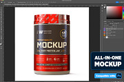 2lb Whey Protein Jar Mockup B3-Pro, a Packaging Mockup by Design Warlord (Thumbnail 2 of 16)