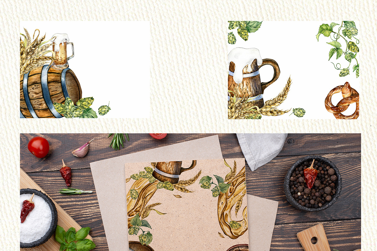 Beer festival watercolor collection, a Decorative Illustration by Kate Lanbina (Photo 8 of 15)