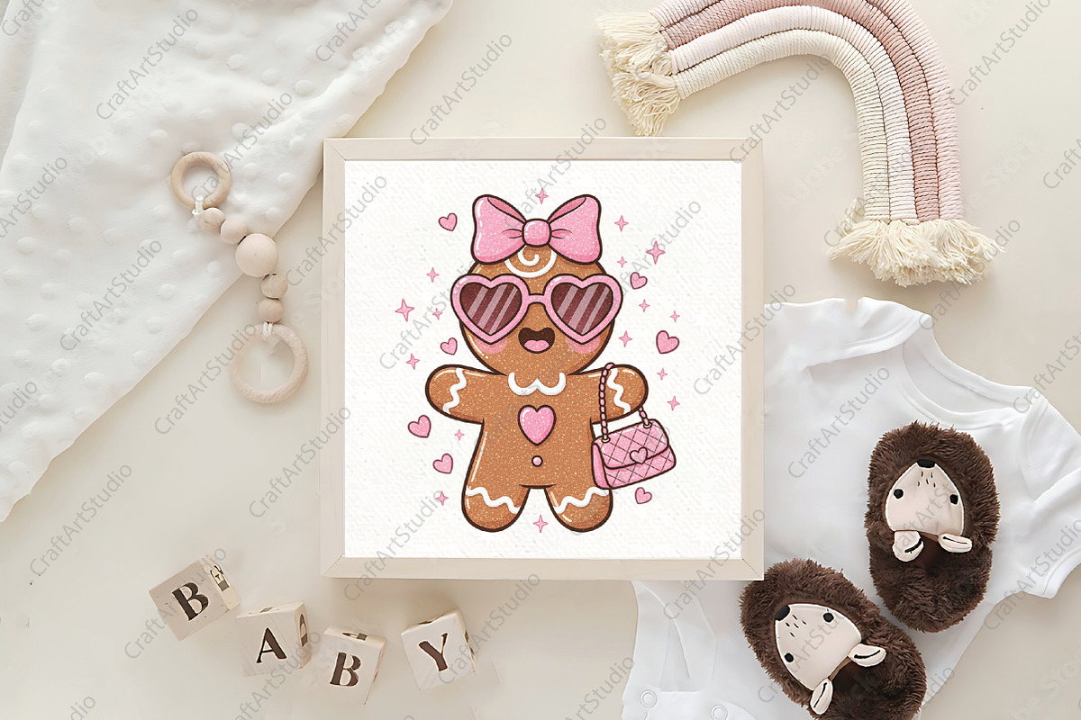 Coquette Christmas Gingerbread Man P, an Illustration by CraftArtStudio (Photo 4 of 4)