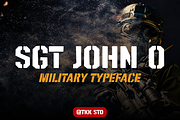 SGT. Jhon O - Stencil Font, a Sans Serif Font by tokokoo (Thumbnail 1 of 17)