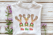 Ho Ho Christmas Deer Pink Bow Girly, an Illustration by CraftArtStudio (Thumbnail 3 of 4)