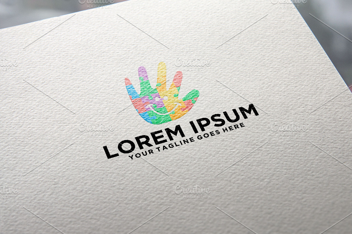 Autism care hand logo kids logo, a Branding & Logo Template by REDVY CREATIVE (Photo 1 of 2)