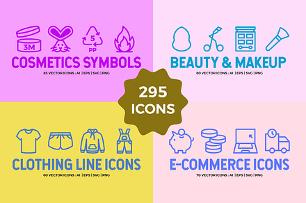 40% OFF MEGA BUNDLE - 295 Line Icons