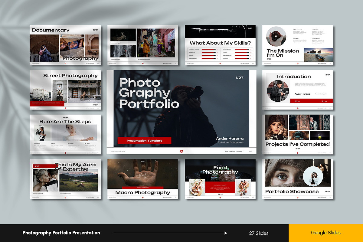 Photography Portfolio Google Slide, a Presentation Template by VanillineGraph (Photo 1 of 4)