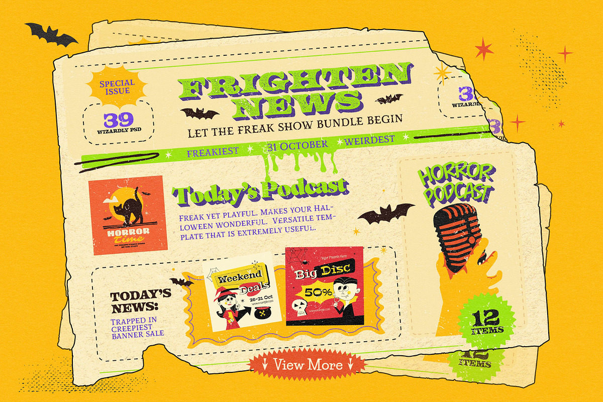 Freakshow Bundle, a Templates & Theme by graphicook (Photo 10 of 14)