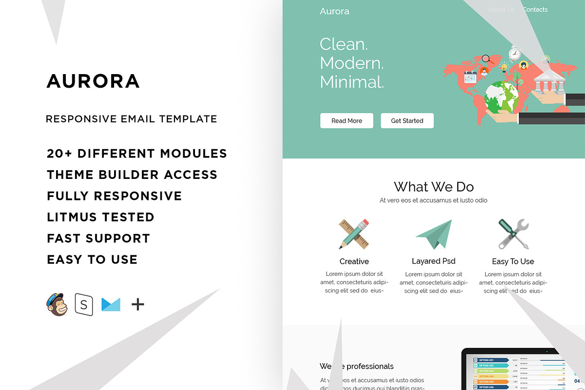 Aurora – Responsive Email template, an Email Template by ThemesCode