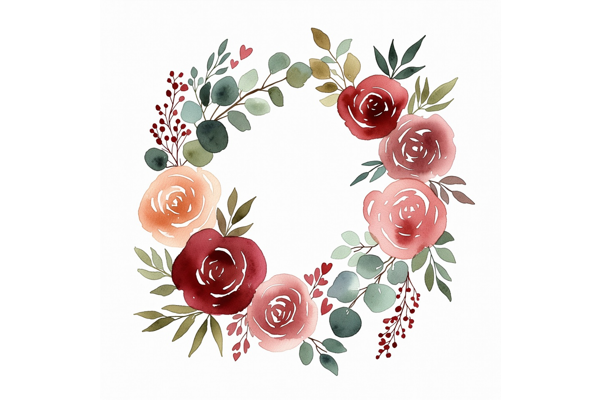 Watercolor Valentine's Day Clipart, a Seasonal Illustration by Creative design (Photo 2 of 7)