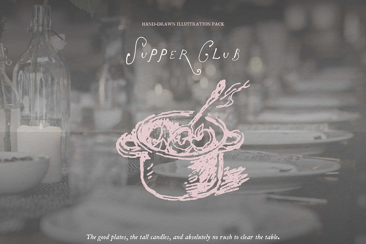 Dinner Party Clipart, Supper Club, a Food Illustration by The October Creative (Photo 6 of 13)