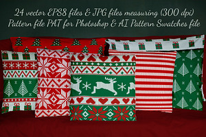 Christmas Knit, Seamless Patterns