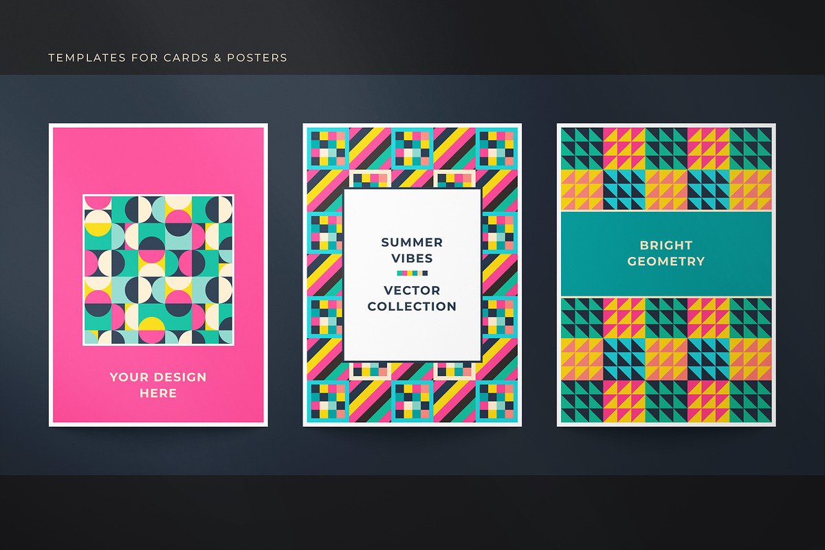Geometric Vector Cards and Patterns