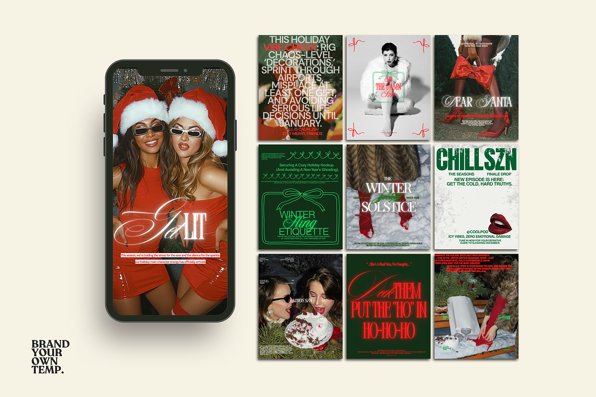 Holidaze Christmas Canva Templates preview 3