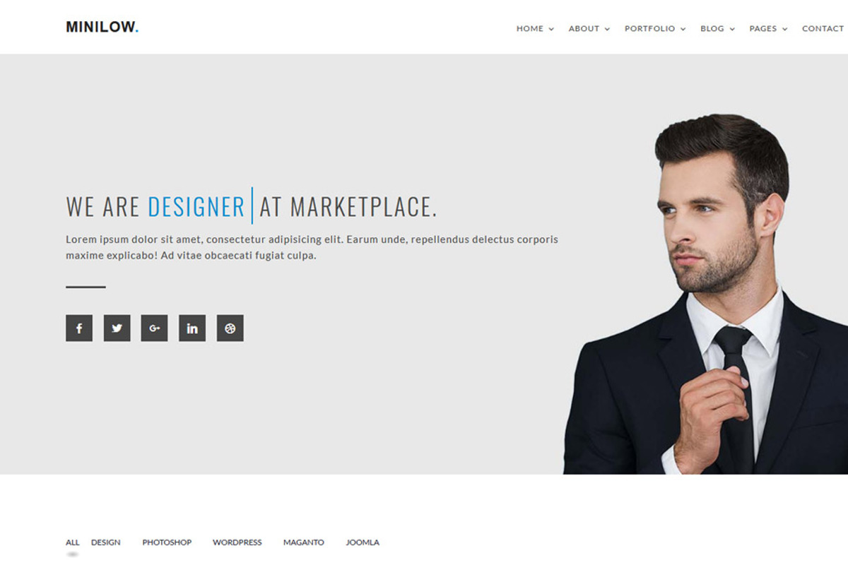 Minilow - Minimal portfolio template, a HTML Template by techboot (Photo 2 of 6)