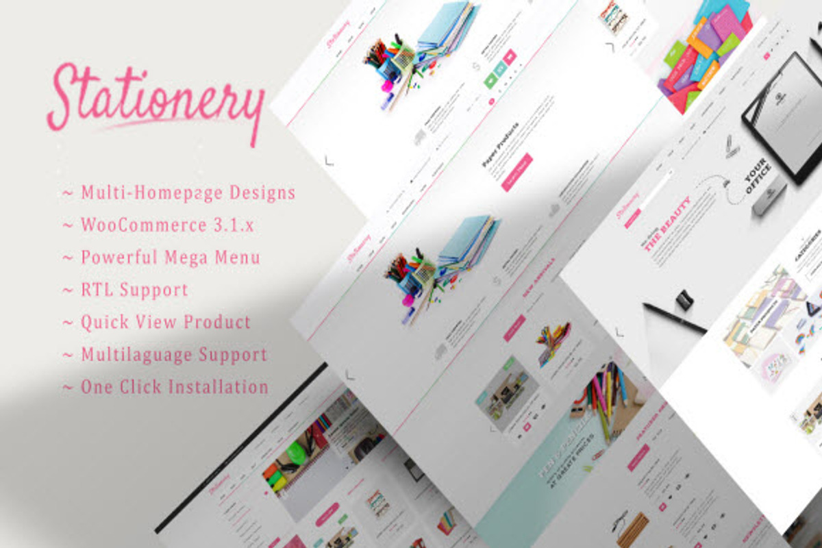 Stationery WooCommerce Theme, a WordPress Template by WPThemeGo (Photo 1 of 4)