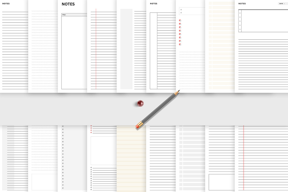 Notebook Lined Blank Paper Template, a Stationery Template by Design Zone (Photo 2 of 6)