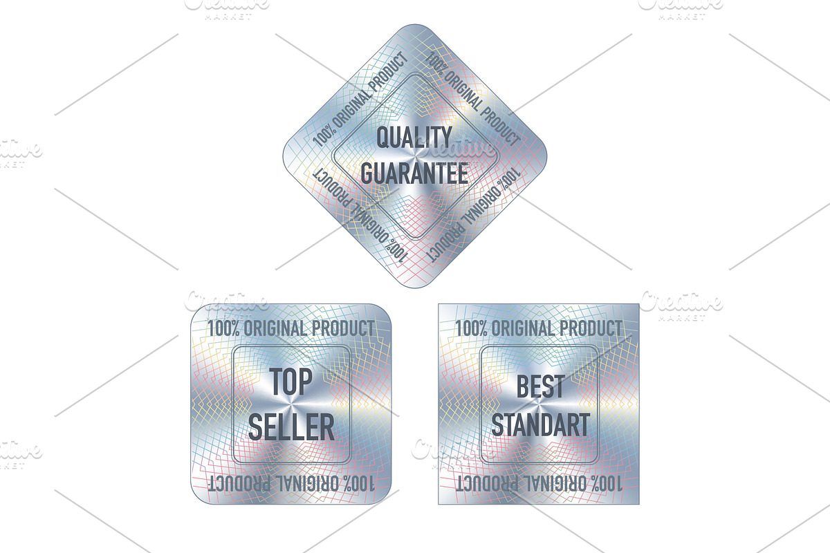 Holographic gradient square labels, an Object Graphic by LongQuattroArt