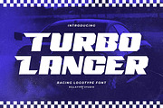 Turbo Lancer- Racing Logo Font, a Sans Serif Font by Rillatype (Thumbnail 1 of 7)