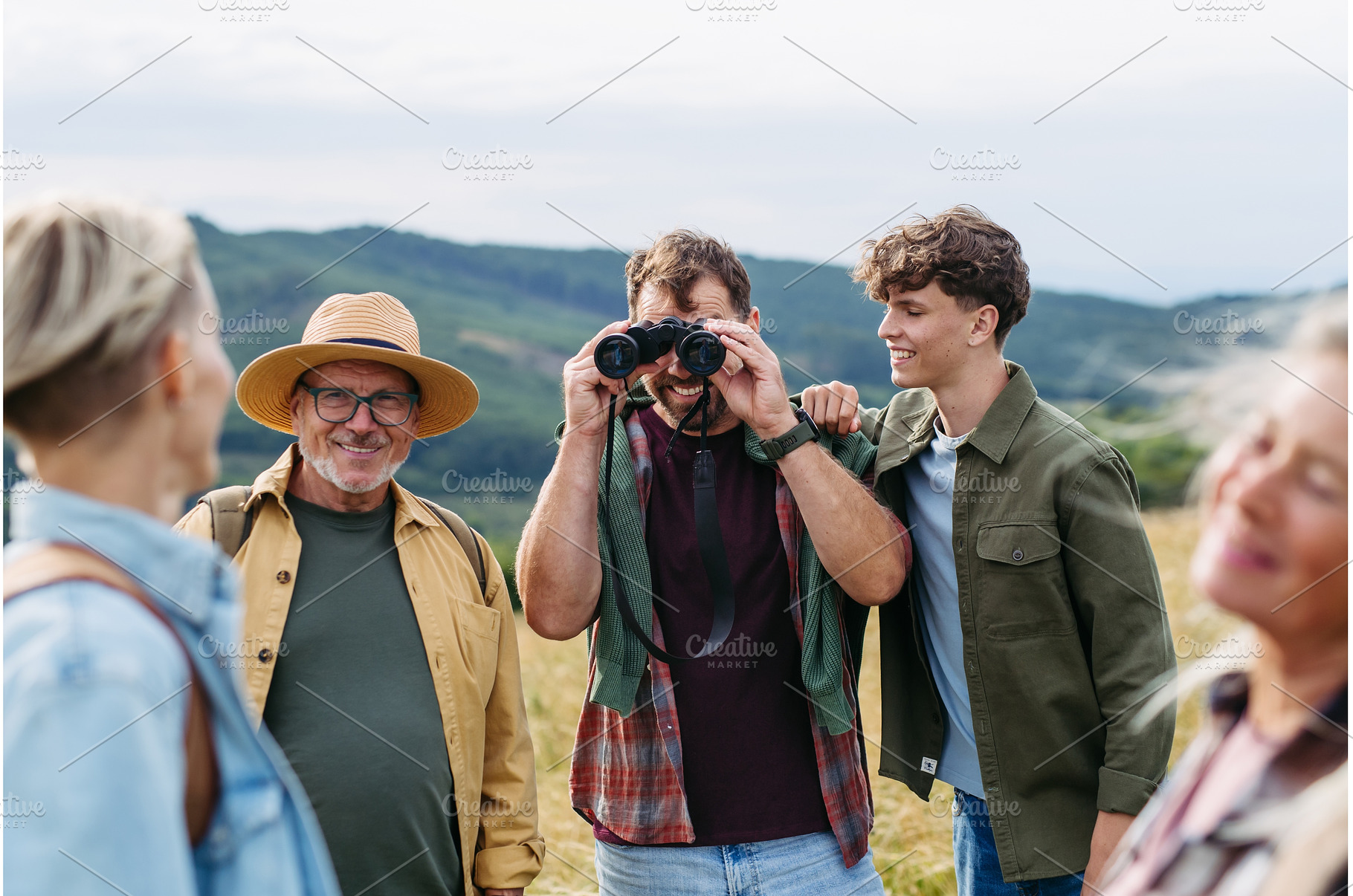 Multigenerational family on hiking, a Holiday Photo by HalfPoint