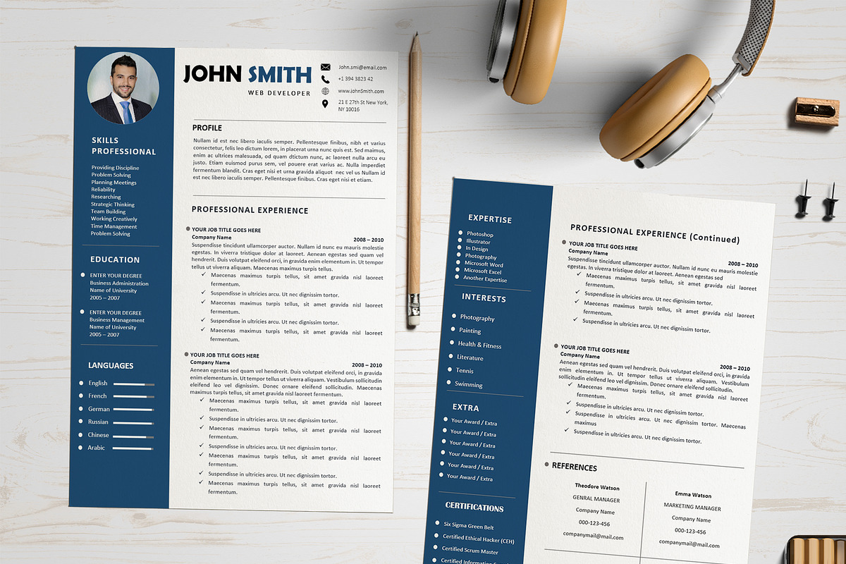 Professional Resume/ CV Bundle, a Resume Template by Wow Designs (Photo 14 of 21)
