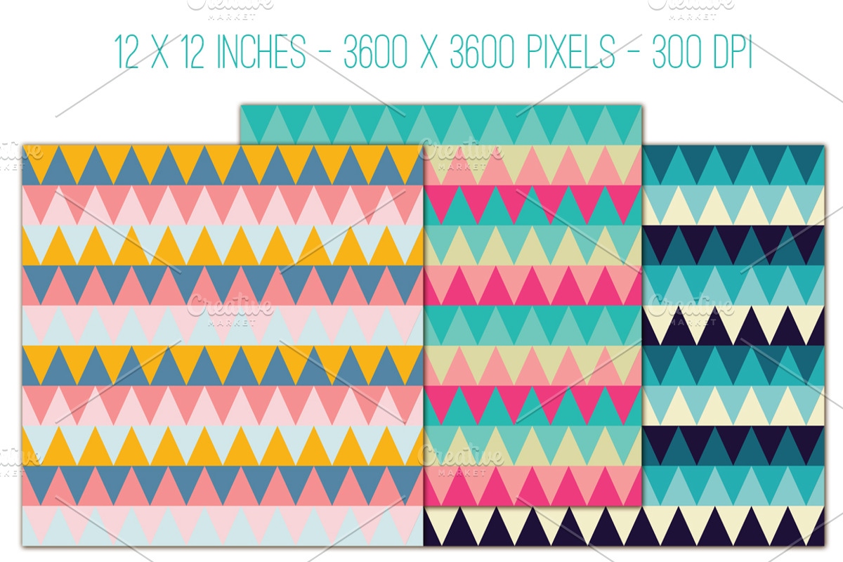 Seamless Triangles 20 Pattern Set preview 2