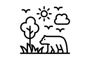 Wildlife Line Icon, an Icon by Pexelpy