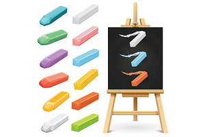 Realistic School Chalkboard Easel