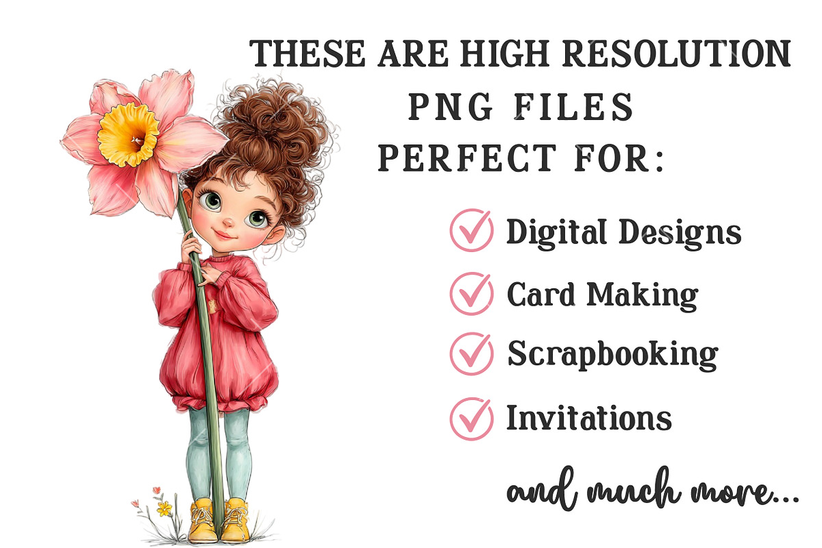 Whimsical Spring Girl Clipart, an Illustration by OK Design (Photo 4 of 6)