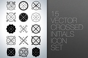 Vector Crossed Initials Icon Set, an Icon by END (Thumbnail 1 of 3)