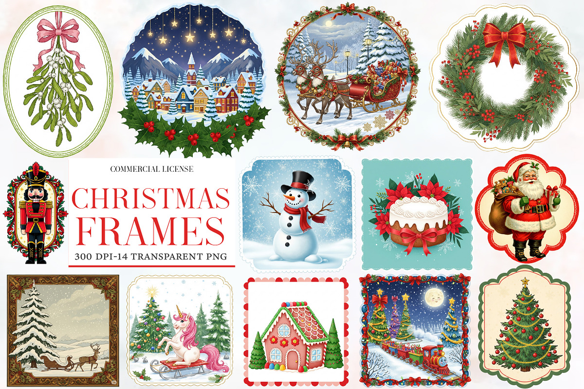 Christmas Frames Clipart Png, an Illustration by Designworld (Photo 1 of 5)