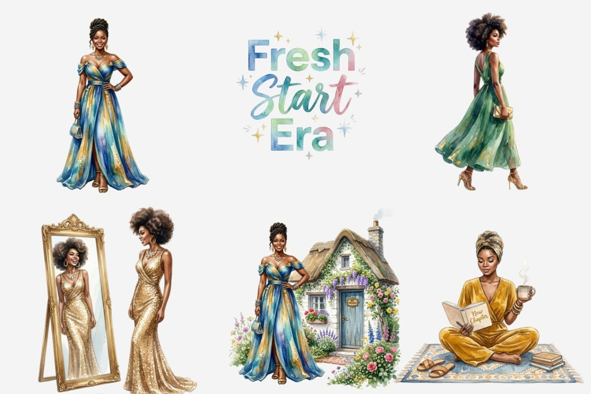 Fresh Start New Chapter Clipart, a Person Illustration by Tanya Kart (Photo 3 of 12)