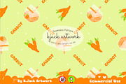 Cute carrot juice seamless pattern, a Background Graphic by K.JackArtwork (Thumbnail 1 of 7)