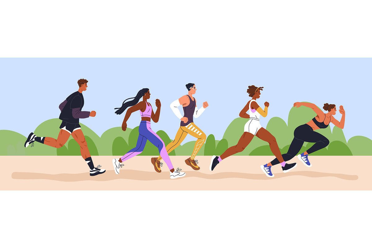People jogging, running, doing sport, a Sport Illustration by Good Studio (Photo 4 of 8)