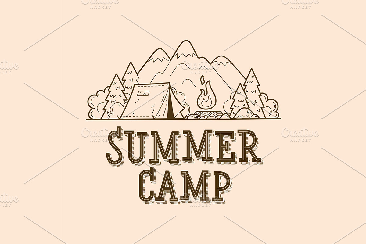 Let's go camping illustration set, an Illustration by tetiana.svirska (Photo 4 of 13)
